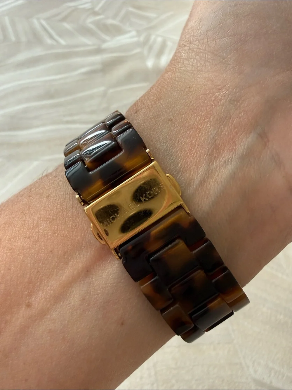 Michael Kors Tortoiseshell Brown and Gold Men’s Chronograph Watch